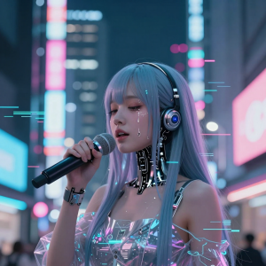 赛博朋克风格唱歌