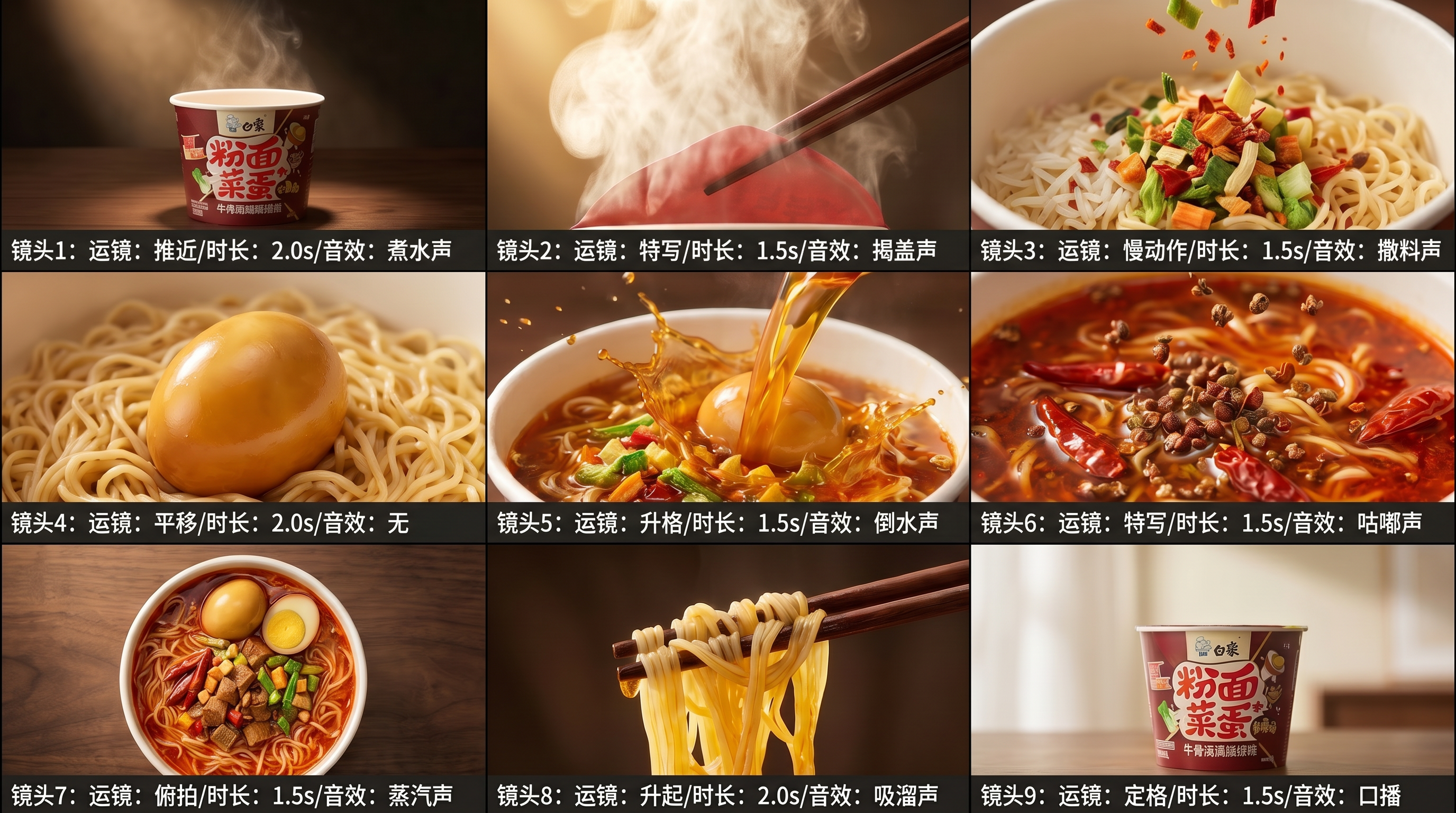 以上传的图片为主要的9个分镜头，给我动态执行方案_镜头1_运镜_时长_音效镜头2_运镜_.png