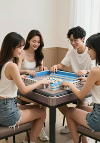 打麻将的AI图片生成